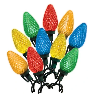 Christmas LED 25-Light Set, C9, Multi, Faceted