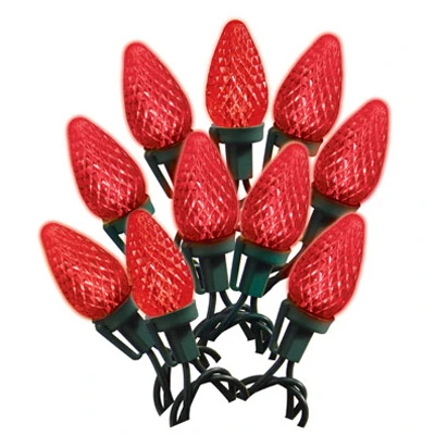 Christmas LED 25-Light Set, C9, Red, Faceted