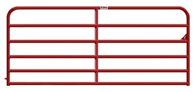 Heavy Duty Gate, 6 Rails, Red, 10 Ft.