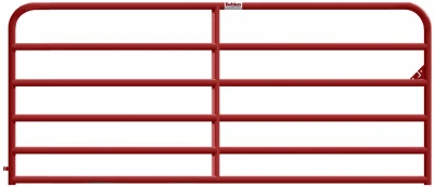 Heavy-Duty Gate, 6 Rails, Red, 8 Ft.