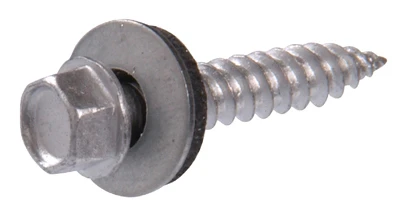 #10 X 3-in. Gray Ceramic Coated Self-piercing Roofing Screws, Hex Washer Head, 55 Pk