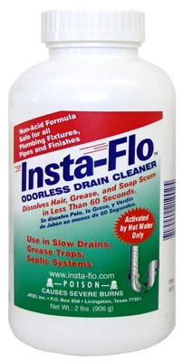 Odorless Drain Cleaner, Non-Acid, 2-Lbs.