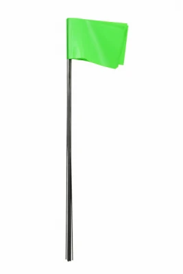 Marking Stake Flags, Fluorescent Lime, 2.5 x 3.5 In. Flag, 15 In. Stake, 10-Pk.