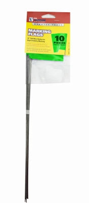 Marking Stake Flags, Fluorescent Lime, 2.5 x 3.5 In. Flag, 15 In. Stake, 10-Pk.