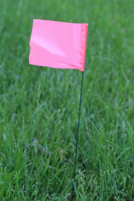 Marking Stake Flags, Fluorescent Pink, 2.5 x 3.5 In. Flag, 15 In. Stake, 10-Pk.