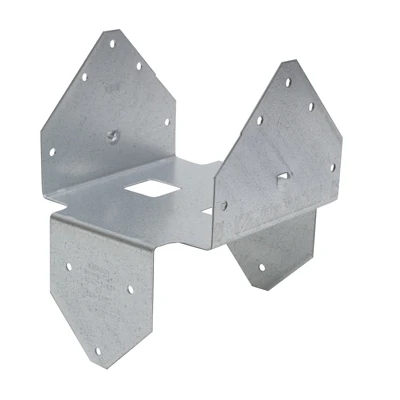 Double Post & Column Base, 18 Gauge Steel, 3 x 6 In.