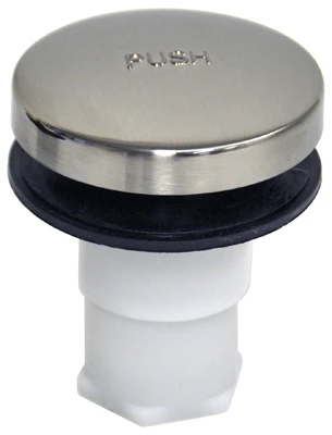 Touch-Toe Bathtub Drain Stopper, Brushed Nickel