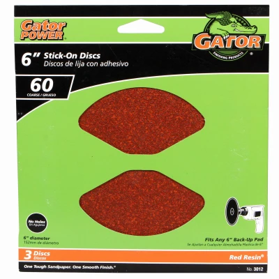 Sanding Discs, Aluminum Oxide, 60-Grit, 6 In., 3-Pk.