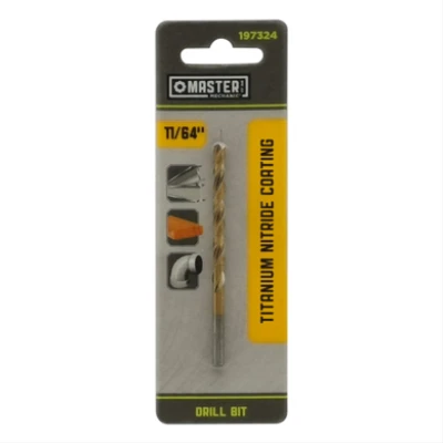11/64 X 3-1/4-inch High-speed Steel Drill Bit With Titanium Nitride Coating