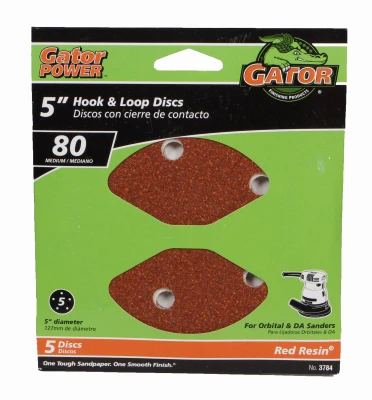 Sanding Discs, Aluminum Oxide, 80-Grit, 5 In., 5-Pk.