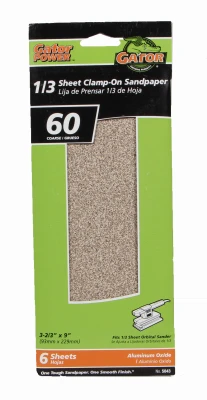 Sanding Sheets, Aluminum Oxide, 60-Grit, 3-2/3 x 9 In., 6-Pk.