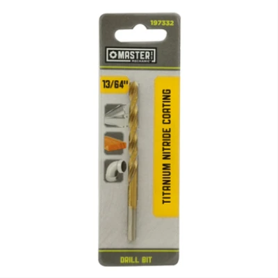 13 by 64 Inch by 3 and 5 by 8 Inch High-Speed Steel Drill Bit with Titanium Nitride Coating