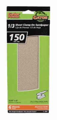 Sanding Sheets, Aluminum Oxide, 150-Grit, 3-2/3 x 9 In., 6-Pk.