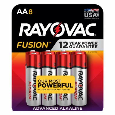 Fusion AA (Double A) Alkaline Batteries, 8 Pack