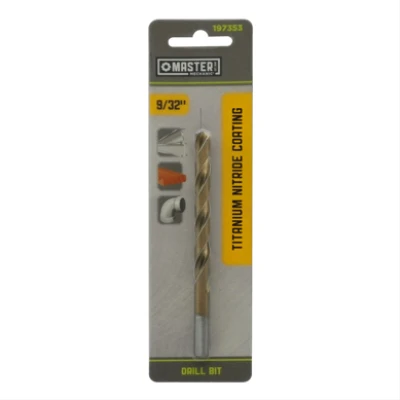 9/32 Inch by 4 and 1/4 Inch High-Speed Steel Drill Bit with Titanium Nitride Coating