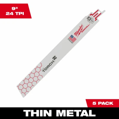 Sawzall The Torch Reciprocating Saw Blades, 24 TPI, 9 In., 5-Pk.