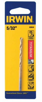 IRWIN Drill Bit, Titanium, Jobber Length, 5/32-In.