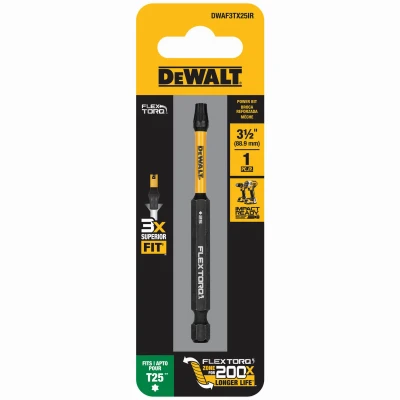 Flextorq T25 Torx Impact Driver Bit 1/4 In. X 3-1/2 In. Steel
