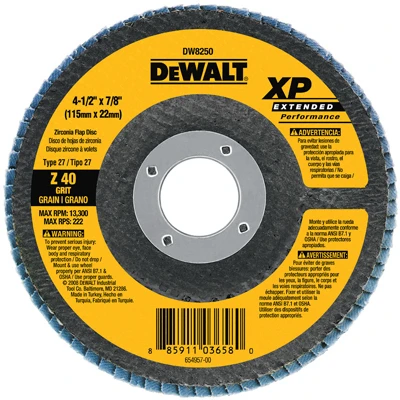 Flap Disc, 40-Grit, 7/8 x 4-1/2 In.