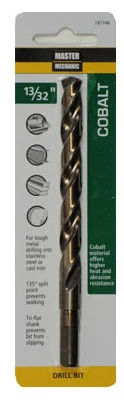 13 Thirty-Second Inch by 5 and One-Fourth Inch Cobalt High-Speed Steel Drill Bit