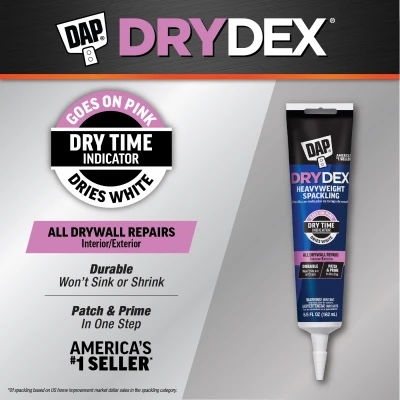 Drydex Color-Changing Spackle, 5.5 Ounce, Lightweight, Fast-Drying Wall Repair Compound
