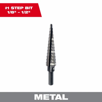 #1 Step Drill Bit, 1/8 - 1/2 In.
