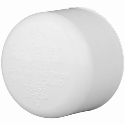 Schedule 40 PVC Pressure Pipe Cap, White, 1 In.