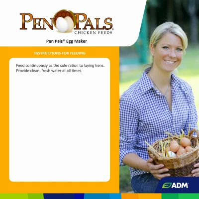Pen Pals Non-Medicated Chicken Feed Egg Maker Crumble 50 Pounds Bag