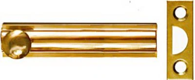 Door Surface Bolt, Brass, 3 In.