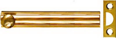 Door Surface Bolt, Brass, 4 In.