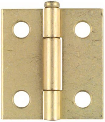 2-Pk., 1-1/2 In. Narrow Hinges, Light-Duty, Dull Brass