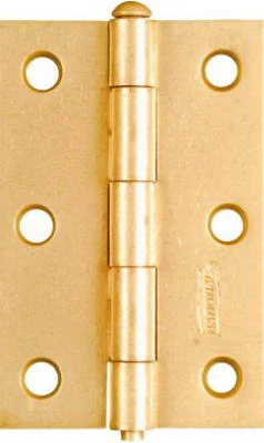2-Pk., 3 x 2 In. Narrow Hinges, Light-Duty, Dull Brass