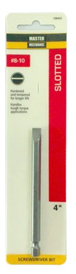 #10 Slotted Screwdriver Bit, 4 In.