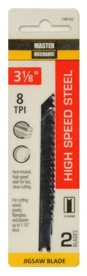Metal-Cutting High-Speed Steel Jigsaw Blade, 3-1/8 In., 8-TPI, 2-Pk.