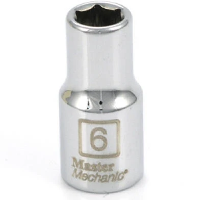 Metric Shallow Socket, 6-point, 1/4 Inch Drive, 6mm