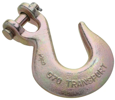 Clevis Slip Hook, Yellow Chromate, 3/8 In.