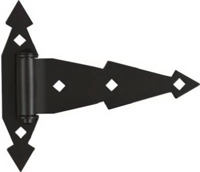 Gate T-Hinge, Black Satin, 7 In., 2-Pk.