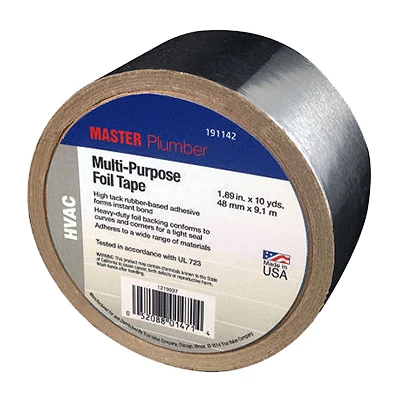 Foil Tape, Hvac, Multi-purpose, 1.89" X 10 Yd