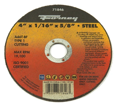 Cutting Wheel, Type 1, 4 x 1/16-In.