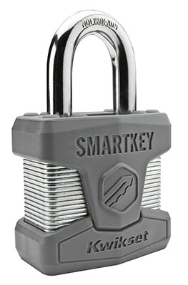 SmartKey Padlock, Laminated Steel, 1-1/8-In.