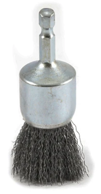 Crimped Wire End Brush, 1 x .25 x .012-In.