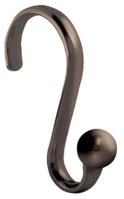 Shower Curtain Hooks, Bronze, 12-Pk.