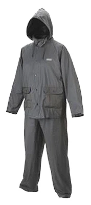 Black Rain Suit For Adults, Medium Size, Durable Pvc Construction