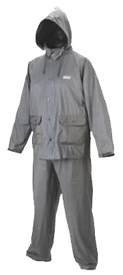 Adult Large Black Rain Suit Waterproof Jacket and Pants Set