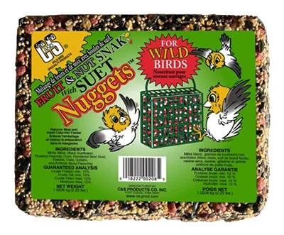 Fruit & Nut Bird Food Snak With Suet Nuggets, 2-1/4 Lb.