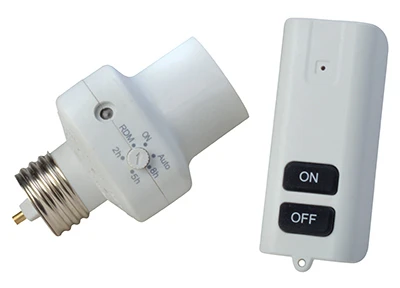 Light Control Socket With Timed Photocell & Remote, Indoor Only