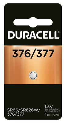 Silver Oxide Watch Battery, #377, 1.5-Volt, 2-Pk.