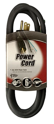 Replacement Power Supply Cord, 14 Gauge 3 Wire, 6 Feet Length