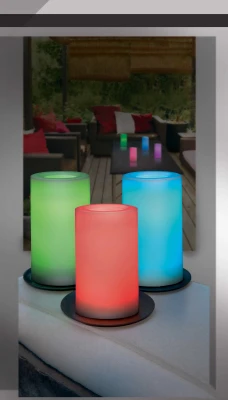 Outdoor Flameless Candle, Color-Changing, 3 x 5 In.