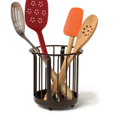 Bronze Utensil Holder for Kitchen Countertop Storage
